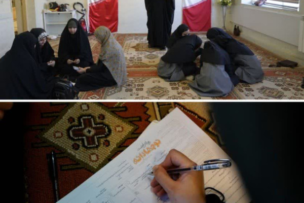 مشق عشق نوجهادانه ها در مدرسه خدیجه اردبیل
